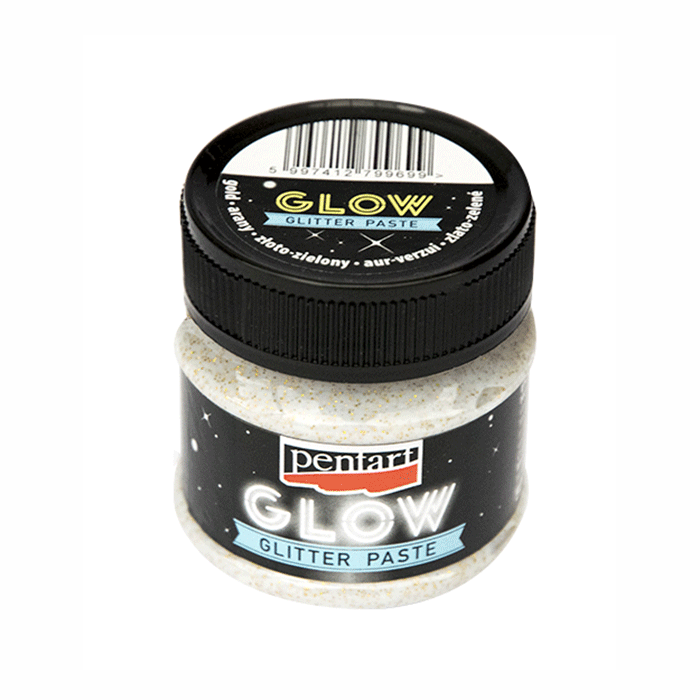 Паста з глітерами «Glow in the dark» Золотий/Зелений 50 мл Pentart