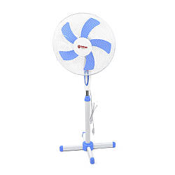 Вентилятор підлоговий YT41166, 16″, 100W, ціна за ящик (4шт), 3 режими, 220V, White/Blue, Box