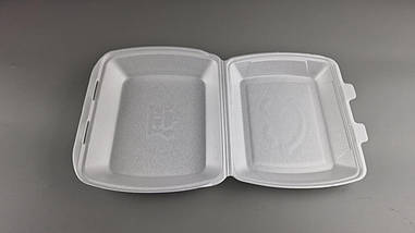 Ланчбокс зі спіненого полістиролу з кришкою (390*242*74) білий МВ-1 (150 шт.)