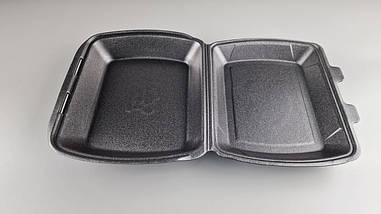 Ланчбокс зі спіненого полістиролу з кришкою (390*242*74) чорний МВ-1 (150 шт.)