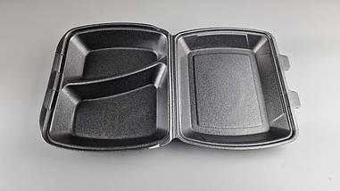 Ланчбокс зі спіненого полістиролу з кришкою (390*242*74) чорний МВ-2 (150 шт.)