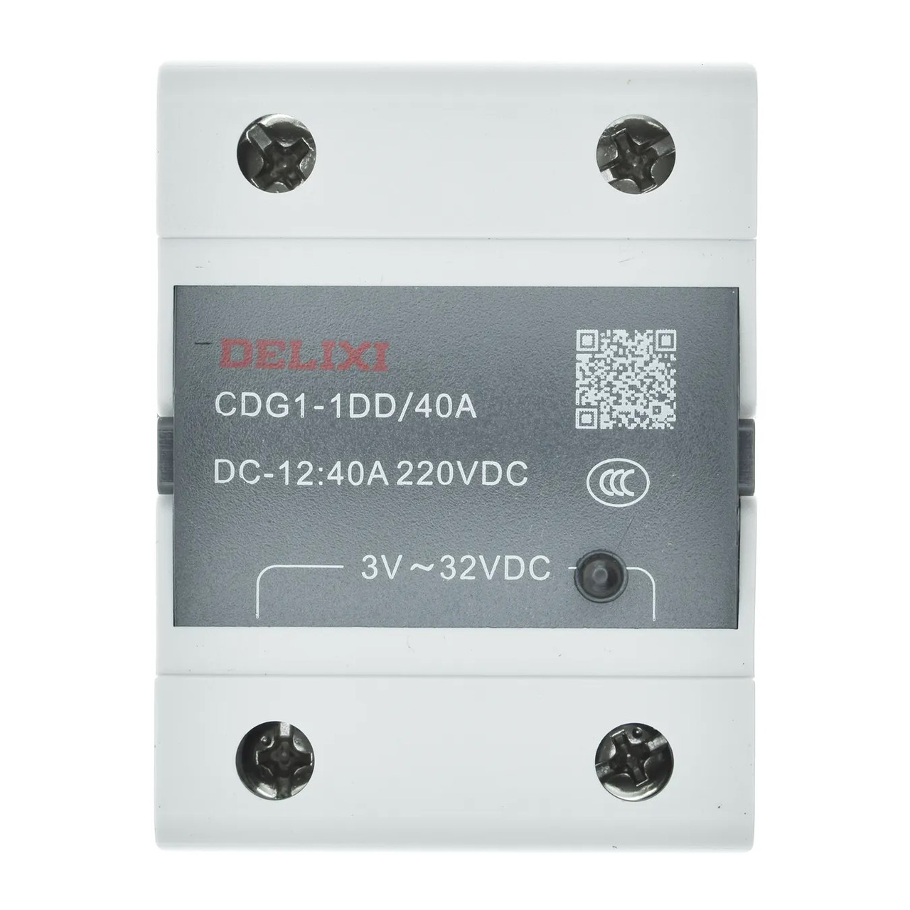 Реле твердотіле DELIXI CDG1-1DD 40A, 3–32V DC/480V AC – модуль безконтактного керування навантаженням