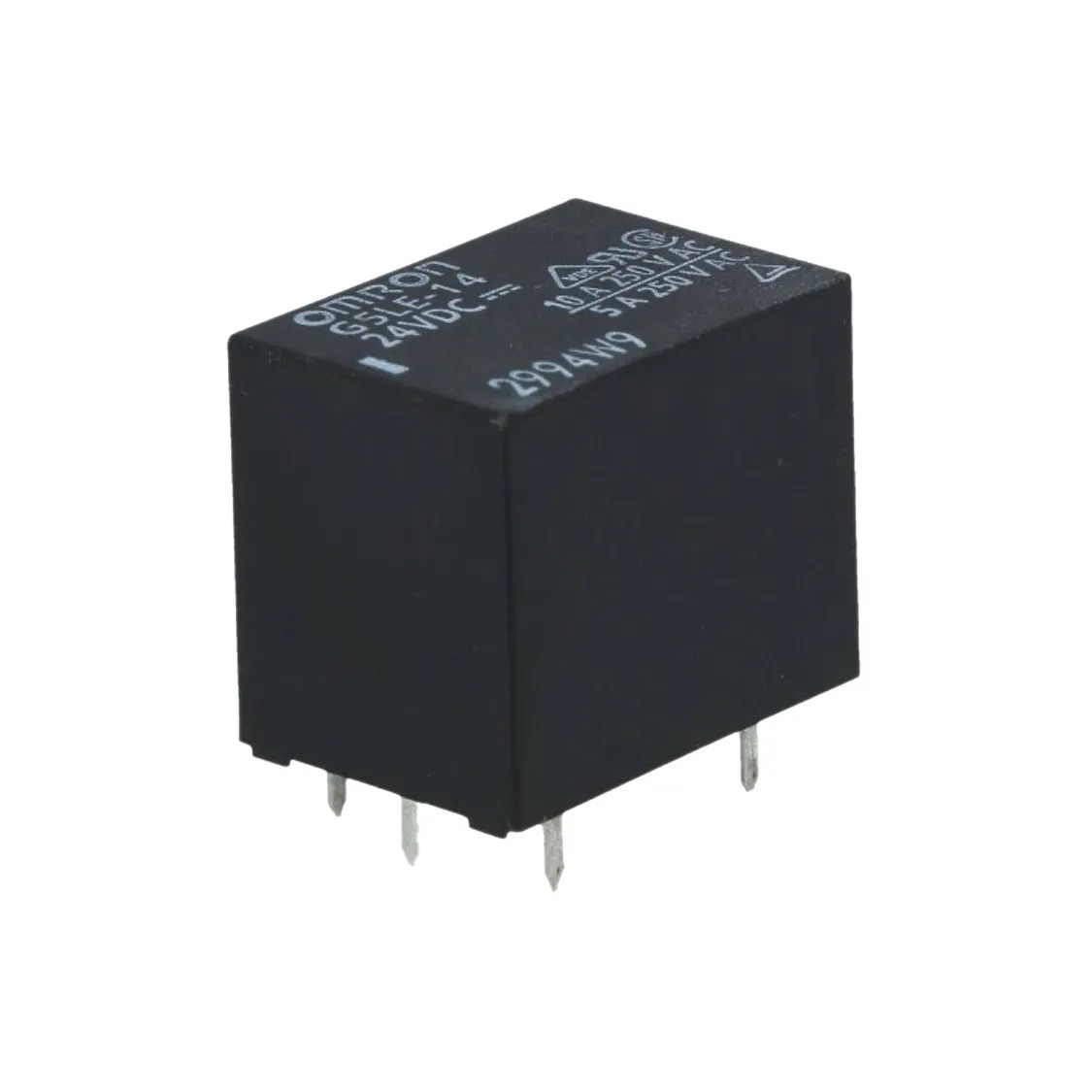 Реле електромагнітне OMRON G5LE-14 24VDC, SPDT, 10A 240V AC, ультракомпактний, коротка затримка, для PCB