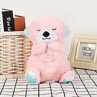 М'яка іграшка нічник з функцією дихання від батарейок,"Видра" 33,5см DS