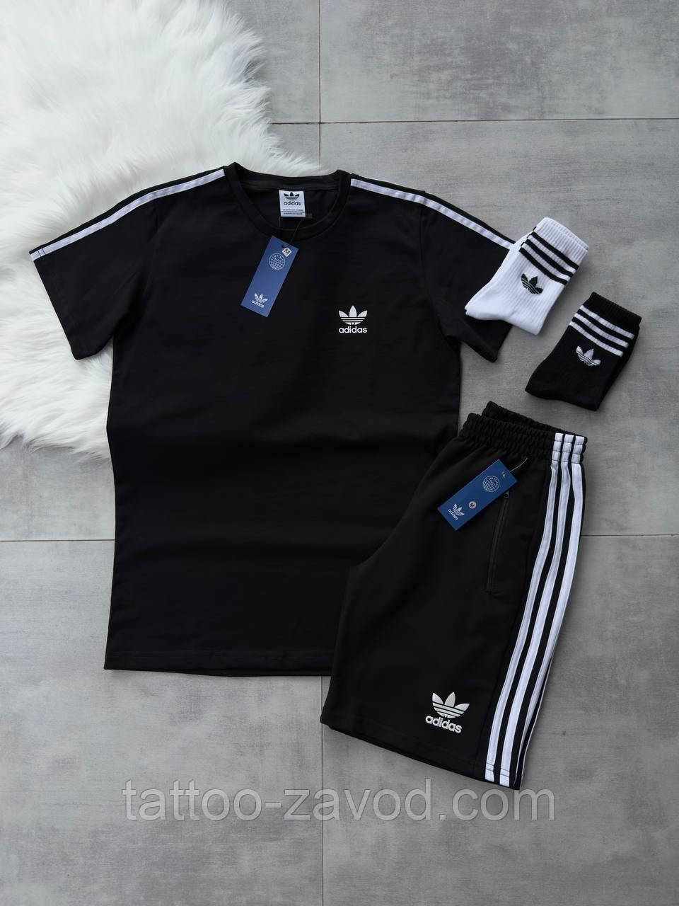 Футболка та шорти чоловічі + 2 пари шкарпеток у подарунок S M L XL XXL 3XL