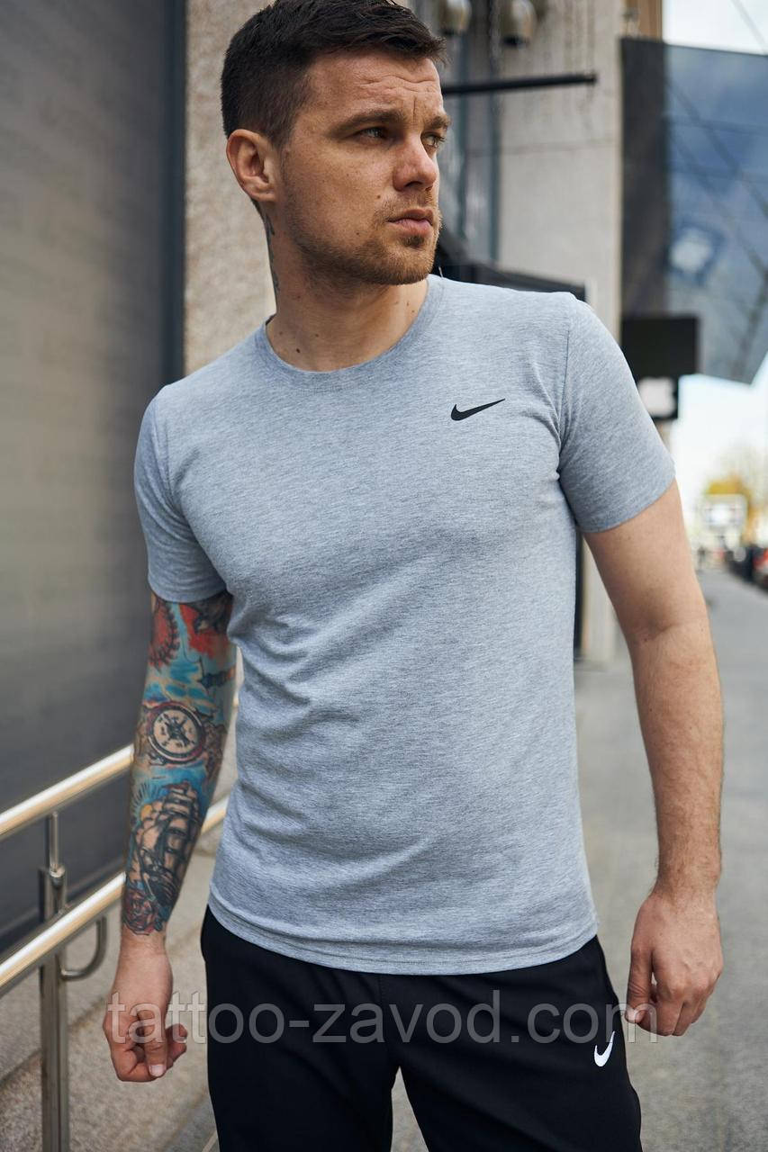 Сіра футболка чоловіча базова S M XL XXL 3XL