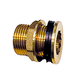 Врізка в бак бочку з гайкою латунна діаметр 3/4" 25 мм (Чехія), фото 3