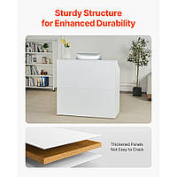 Прямокутний стіл для рецепції VEVOR, стійка рецепції, каса для салону краси, офісу, білий (1180 x 500 x 1115 мм)