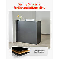 Прямокутний стіл для реєстрації VEVOR, стійка реєстрації, касир із шухлядою, що замикається, та шафою для зберігання касового