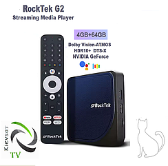 RockTek G2 4/64 GB | медіаплеєр Android TV з сертіфікованим Netflix, Dolby VISION, Dolby ATMOS, DFS WiFi 6
