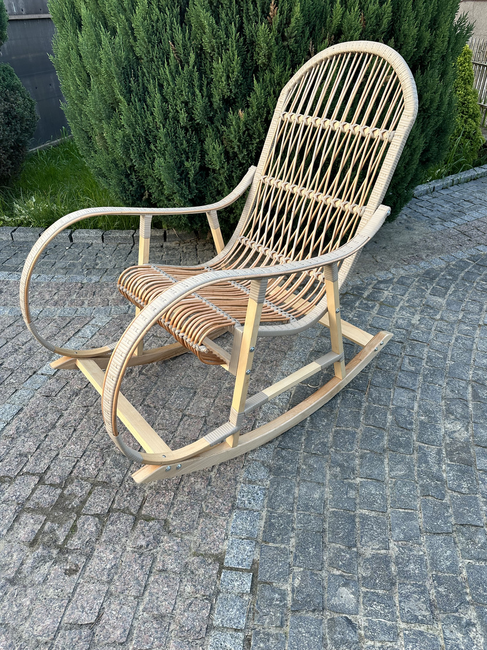 Крісло-гойдалка з лози "Віяло", фото 1