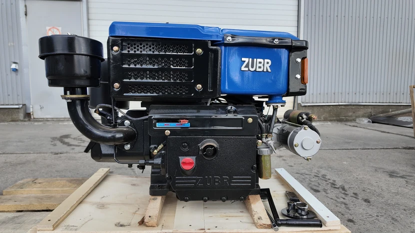 Двигун дизельний на мотоблок Zubr R195NM 12 к. с. електростартер, фото 1