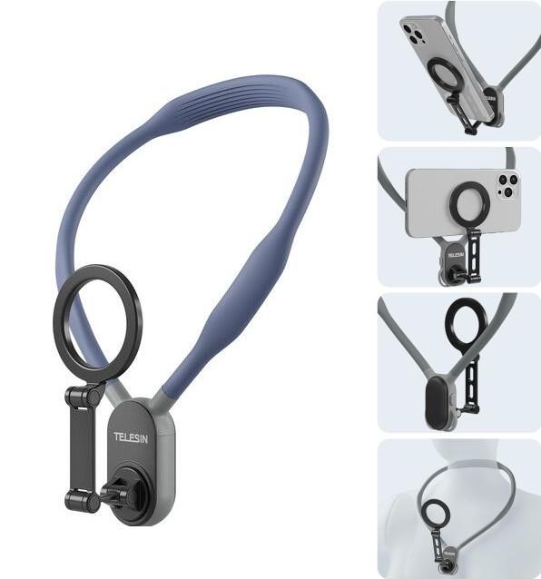 Кріплення для телефона на шию груди 2в1 MagSafe iPhone Telesin MNM-002-B, фото 1