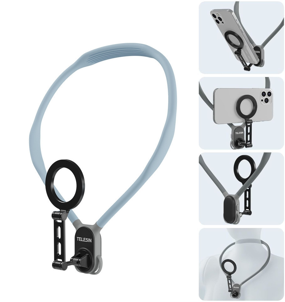 Кріплення для телефона на шию груди 2в1 MagSafe iPhone Telesin MNM-002-Y, фото 1
