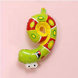 Кулька цифра 6 Черв`ячок 16 дюймів різнобарвний, фото 3