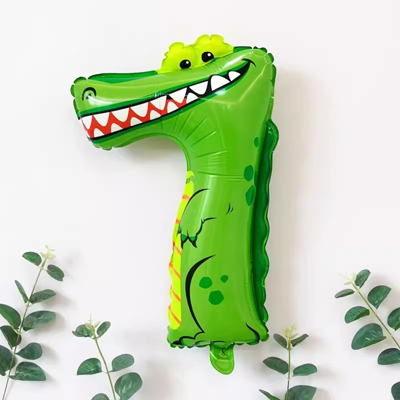 Кулька цифра 7 Крокодил 16 дюймів різнобарвний, фото 1