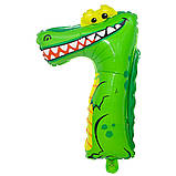 Кулька цифра 7 Крокодил 16 дюймів різнобарвний, фото 2