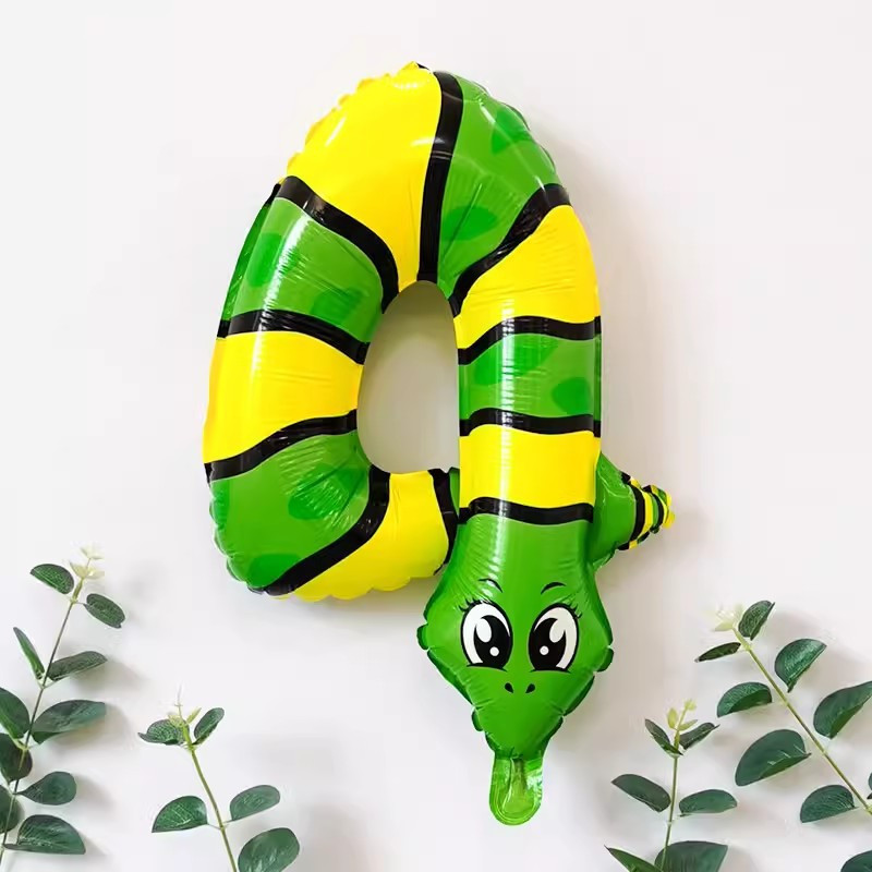 Кулька цифра 4 Змія 16 дюймів різнобарвний, фото 1