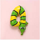 Кулька цифра 4 Змія 16 дюймів різнобарвний, фото 3