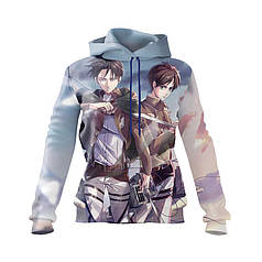 Худі жіноче з принтом «Леві та Ерен. Атака Титанів. Levi and Eren. Attack on Titan»