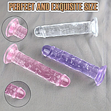 Ділдо реалістичний 16 см, Рожевий фалоімітатор на присосці, Гнучкий пеніс для вагінальної стимуляції, Інтимні, фото 4