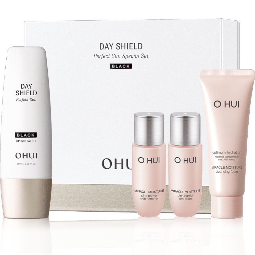 Сонцезахисний крем та основа під макіяж у наборі O HUI Day Shield Perfect Sun Black Special Set SPF50+/PA+++, фото 1