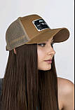 Бейсболка-трекерка жіноча літня із сіткою розмір 56-59 кемел, фото 3