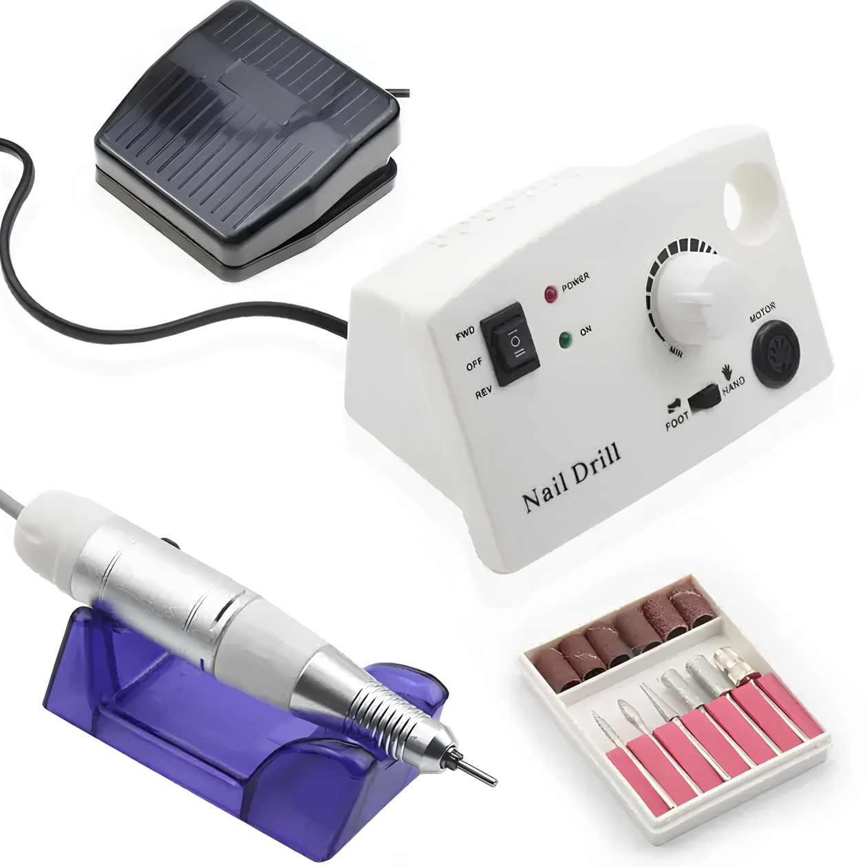 Апарат фрезер для манікюру та педикюру Nail Drill Pro ZS-602 65Вт. 45000об./хв. Білий, фото 1