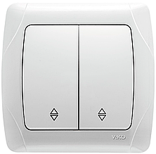 Вимикач 2кл прохідний VIKO Carmen (білий)