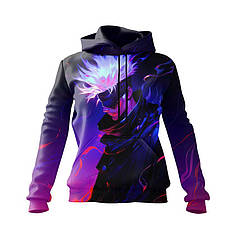 Худі жіноче з принтом «Годжо. Темна енергія. Магічна Битва. Gojо. Jujutsu Kaisen»