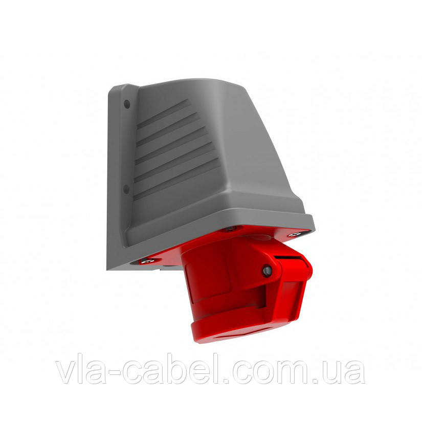Розетка силова настінна 90° 380V 4*16A поліамід IP44, Bemis (BC1-1504-2535)