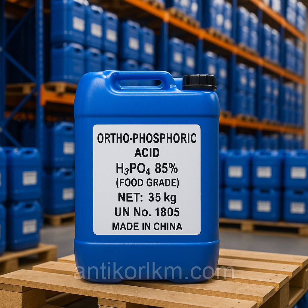 Кислота Ортофосфорна Харчова 85%, Orthophosphoric acid, E338, H3PO4, (35 кг/20л)
