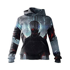 Худі жіноче з принтом «Кен Канекі. Тінь хаосу. Токійський гуль. Ken Kaneki. Tokyo Ghoul»