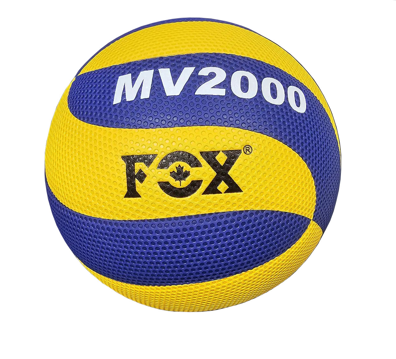 М'яч волейбольний FOX MV2000 №5 PU клеєний жовто синій, фото 1