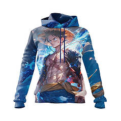 Худі жіноче з принтом «Луффі на космічному фоні. Ван Піс. Lufie. One Piece»