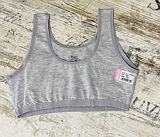 Бавовняні топи для дівчаток на широких у сірому кольорі