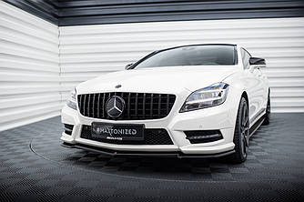 Спліттер Mercedes CLS W218 AMG-Line (11-14) тюнінг обвісу губу спідниця елерон