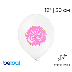 Принт 148 BELBAL-ББ 12" Hello Baby - місяць на рожевому