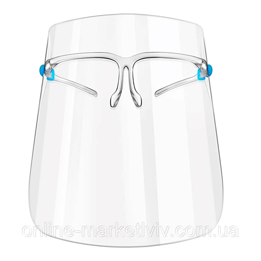 Захисна маска для обличчя, Прозора / Захисний екран для обличчя / Захисний екран-щиток медичний, фото 1