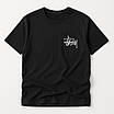 Футболка Stussy чоловіча чорна з контрастним фірмовим принтом, y2k стиль, фото 4