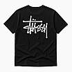 Футболка Stussy чоловіча чорна з контрастним фірмовим принтом, y2k стиль, фото 3