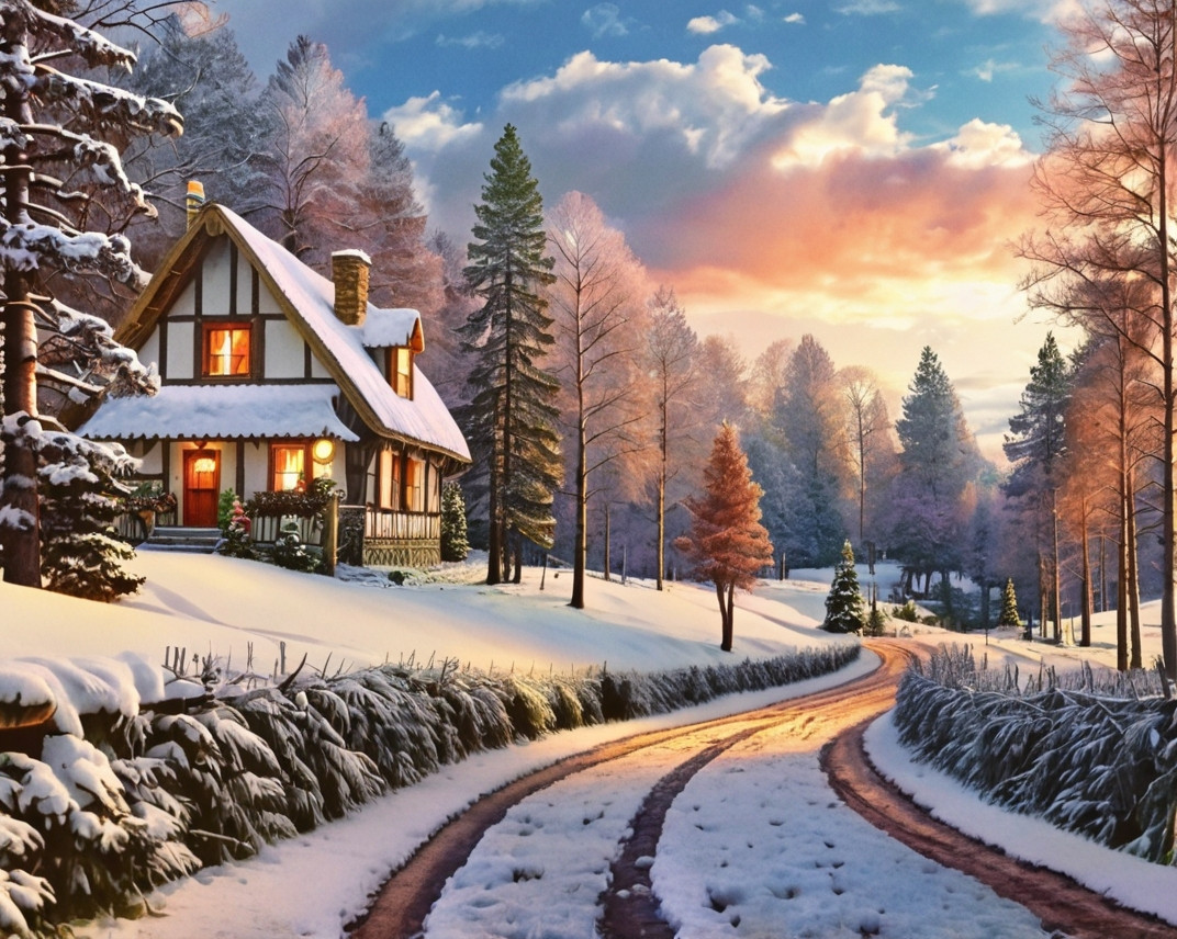 Набір алмазної мозаїки Дорога в гори My-Art TNG1726 (40 x 50 см) + стрази АБ+FD на підрамнику, фото 1