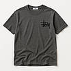 Футболка Stussy чоловіча антрацитова з фірмовим принтом — класичний крій, y2k стиль, фото 4