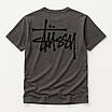 Футболка Stussy чоловіча антрацитова з фірмовим принтом — класичний крій, y2k стиль, фото 3