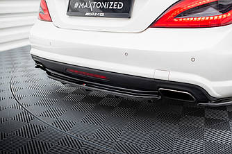 Дифузор Mercedes CLS W218 AMG-Line (11-14) тюнінг обвіс губа спідниця елерон (V2)