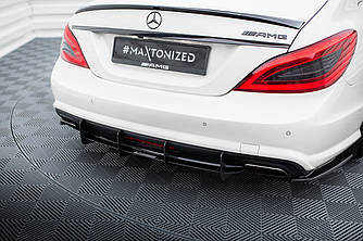 Дифузор Mercedes CLS W218 AMG-Line (11-14) тюнінг обвіс спідниця елерон (V3)