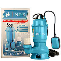 Фекальний насос дренажний з подрібнювачем для вигрібних ям потужний 2600 Вт