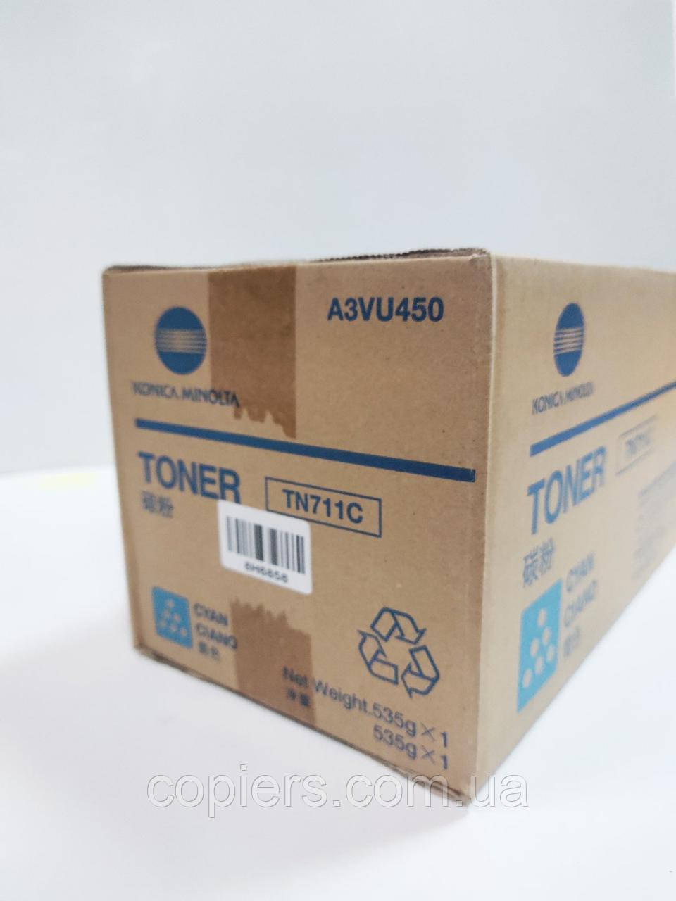 Тонер картридж TN711 C Konica Minolta Bizhub c654 c654e c754 c754e, A3VU450 оригінал, tn-711c