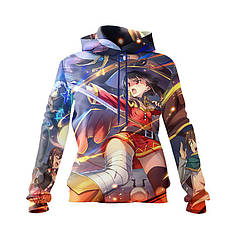 Худі жіноче з принтом «Мегумін в бою. Коносуба. Megumin in battle. Konosuba»