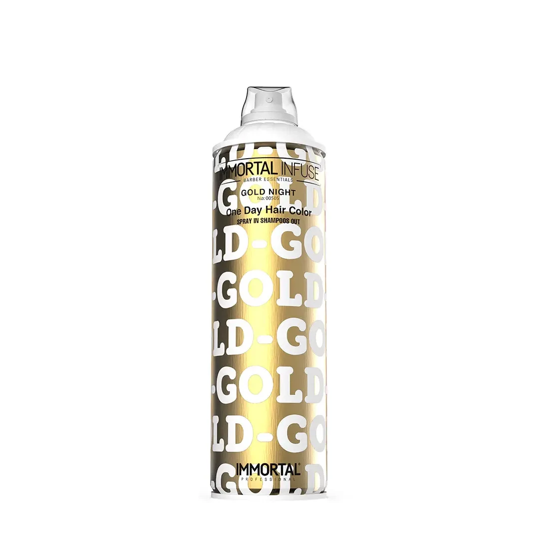 Камуфляж для волосся жовтий Immortal Infuse One Day Hayr Color Spray Gold Night, 200 мл (INF-171)